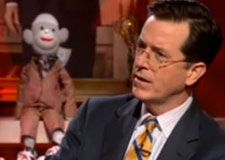 Colbert and sock monkey